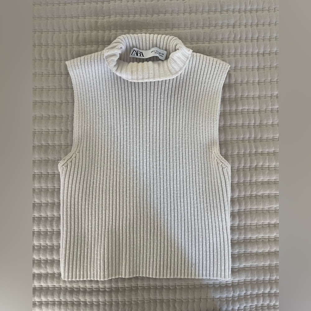 Zara Turtleneck Sleeveless Knit Tank
